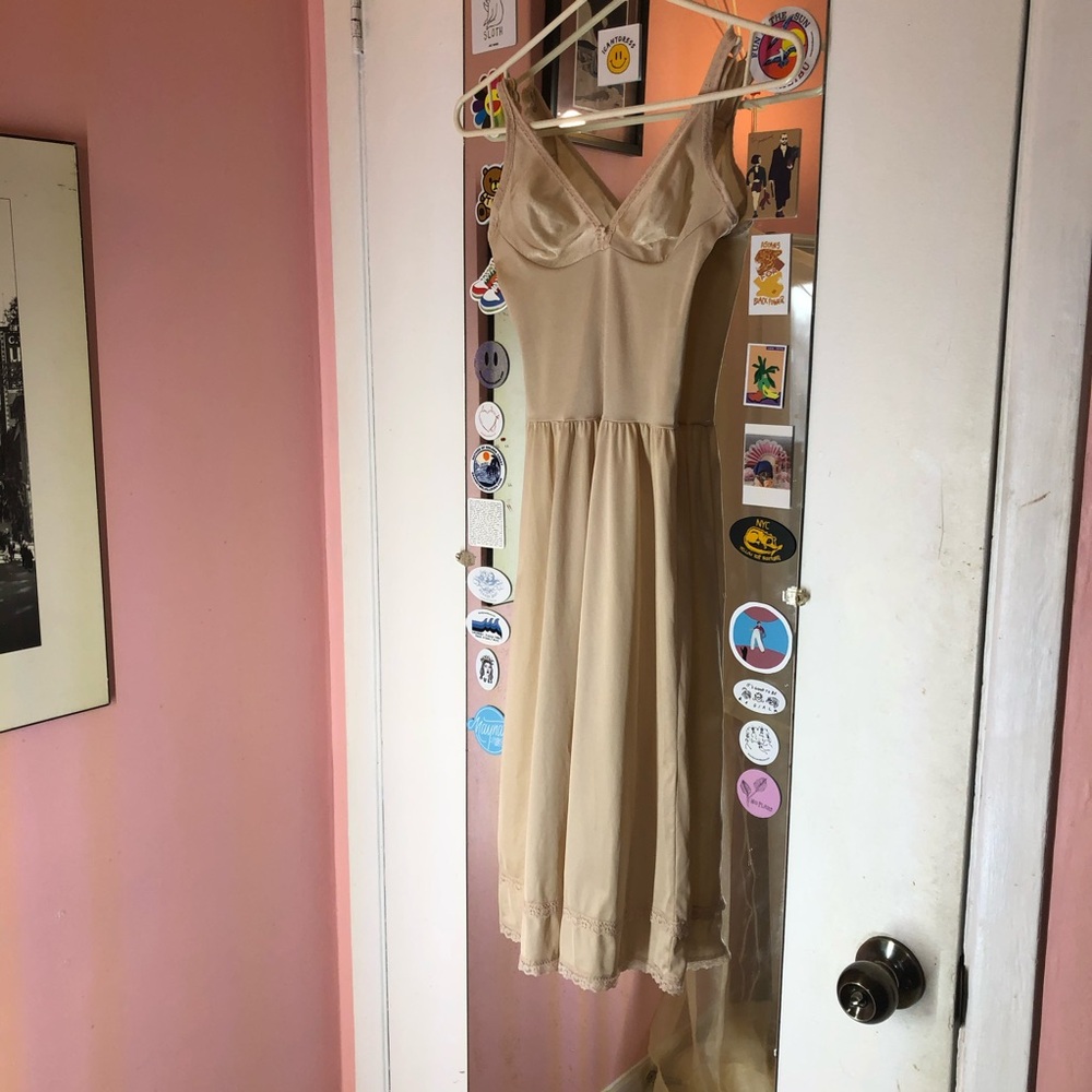 Vintage Elegant Cream Slip Dress